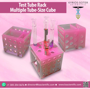 Test Tube Rack Multiple Tube Size Cube, interlocking.