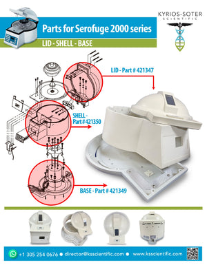 Parts for Serofuge Centrifuge 2000 Series, Lid 421343, Shell 421350, Base 421349