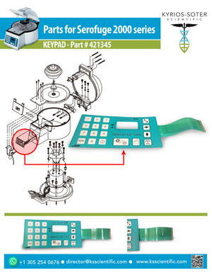 421345 Keypad for Clay Adams Serofuge 2001 Series Centrifuge (Great Condition)