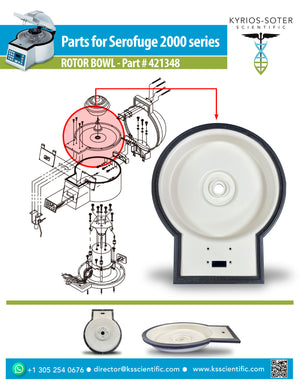 421348 Rotor Bowl with gasket seal, Serofuge Centrifuge Part 421348 (Great Condition)