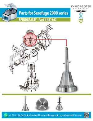 421367 Spindle for Clay Adams Serofuge 2001 Series Centrifuge(Great Condition)
