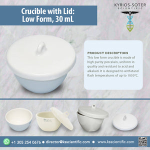 CNA-LPC-12 Crucible with Lid: Low Form, 30 mL