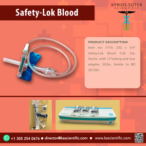 Safety-Lok Blood Coll Butterfly Needle Aguja Mariposa con seguridad