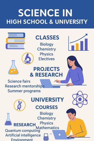 What science studies and research are being done in high schools and universities in the USA?