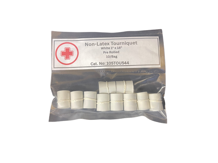 10 Non-Latex Tourniquet - White 1x18"