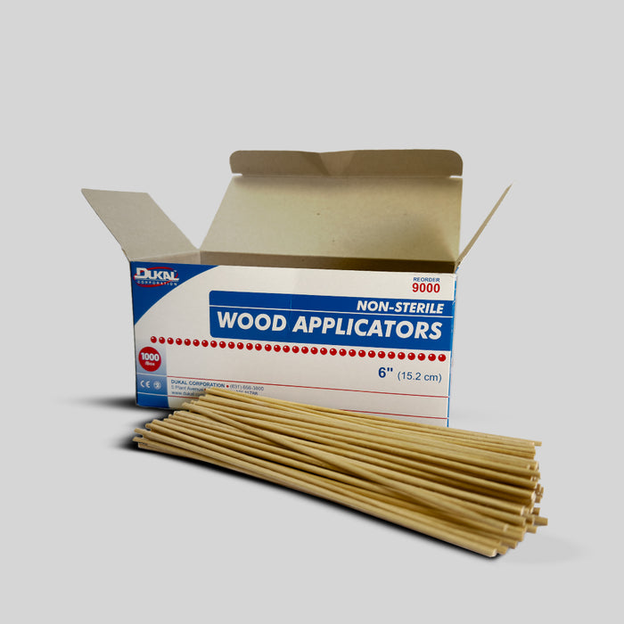 Dukal Wood Applicators, 6" Non-Sterile, 1,000/Box, MPN 30121