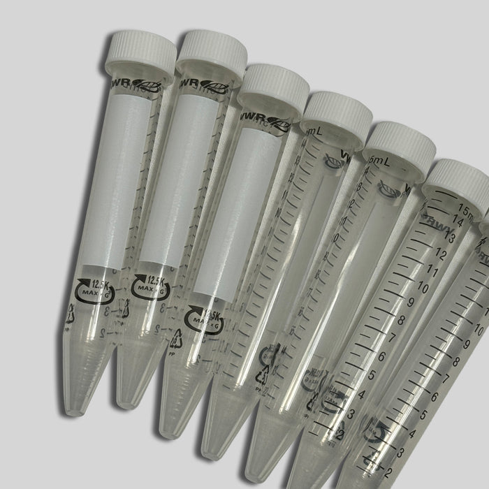 Non-Sterile 15ml Centrifuge Tubes w/ Flat Caps - Polypropylene