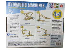 Pathfinders Hydraulic Machines 4-in-1 STEM Kit Ages 8+ Wooden Models - New