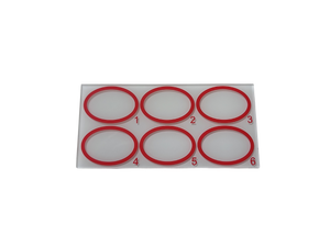 100 Glass Agglutination Slides 75x50mm 12-Ring Ground Edge Lab | Red |100/CS