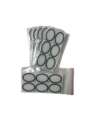 100 Glass Agglutination Slides 75x50mm 12-Ring Ground Edge Lab | Black |100/CS