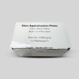 Glass Agglutination Plates, Black Teflon, 12-Well/14mm VDRL5075 – 72 Pack