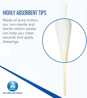 Dynarex - 4305  Applicator Sterile Cotton Tipped - 6"  2000/Case (10 boxes)