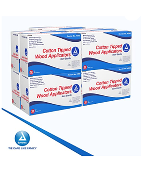 Dynarex 4302 - Wood Applicator Sterile Cotton Tipped - 6"lenght 10,000/Case (10 boxes)