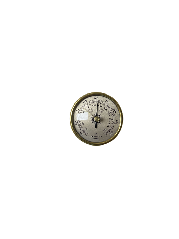 3 Inch Barometer Insert Barometer B9190-G Analog Brass Bezel mmHg hPa Dashboard Insert (New ...