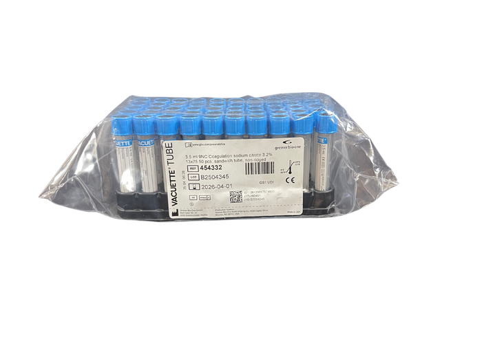 50 - Sterile laboratory sample collection tubes – sodium citrate additive
