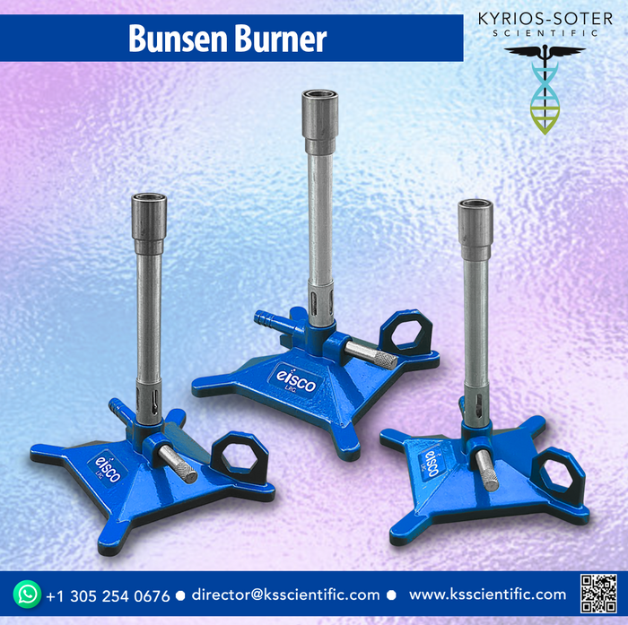 Eisco® NextGen Bunsen Burner with Flame Stabilizer, 470121-694