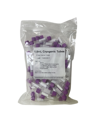 Bioland Scientific 1.8mL Cryogenic Tubes External Thread 100 Pack Purple