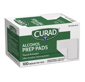 Curad Alcohol 100 medium Prep Pads Topical Antiseptic Excellent Cleansing Action