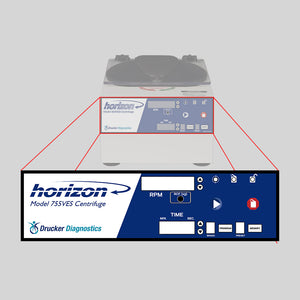Front Panel Label for Drucker Centrifuge Model 755VES, Easy Install
