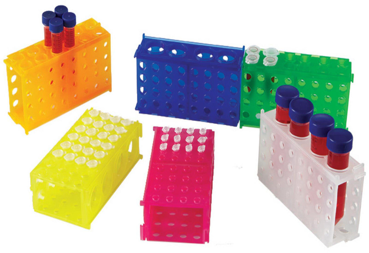 Stonylab Plastic Test Tube Rack, Drip Style Column Test Tube Holder For Drying And Storing Test Tubes, 66 Columns, 1-Pack, Blue