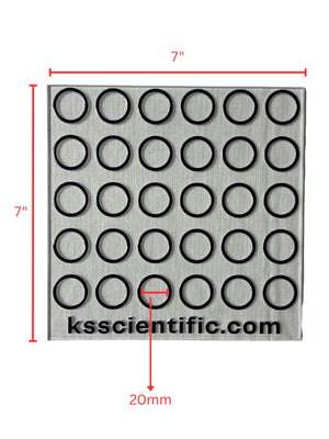 Agglutination Plate 30-Well Clear Glass | 178x178mm Ground Edges | 20mm Rings | USA | KS-VDRL30W