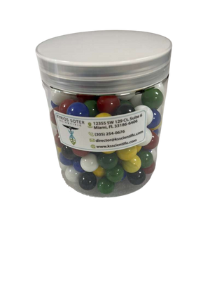 Marble Jar 16 oz. - Zeekio Mega Marble Replacement Game Marbles - 150 Pieces - 6 Colors of 14mm Glass Marbles