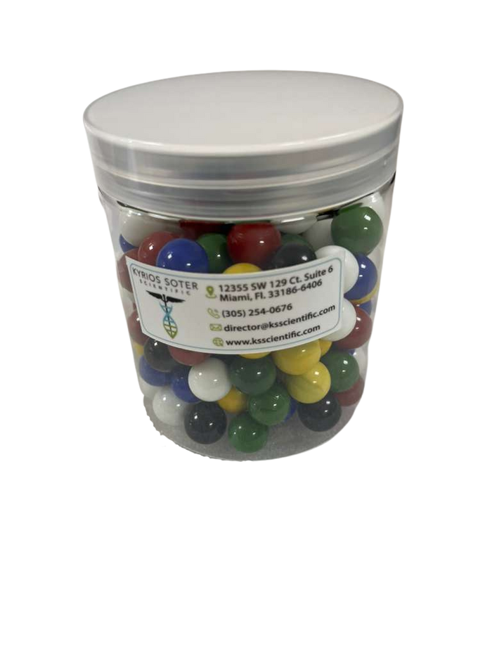 Marble Jar 16 oz. - Zeekio Mega Marble Replacement Game Marbles - 150 Pieces - 6 Colors of 14mm Glass Marbles