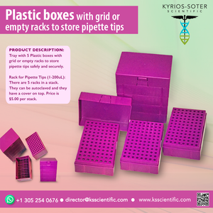 Plastic Boxes for Pipette Tips - 480 Refillable racks to store pipette tips