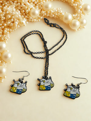 Science Earrings & Necklace, Lab, Medical, Science, Biology or Medical Jewelry; 1 set (1 necklace and 1 pair of earring)
