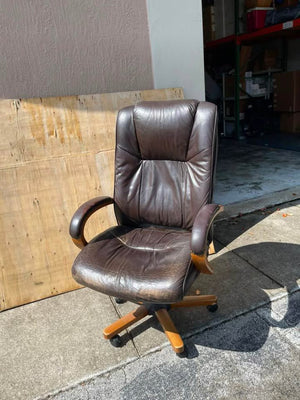 Brown Leather Office Chair - USED - in very good conditions