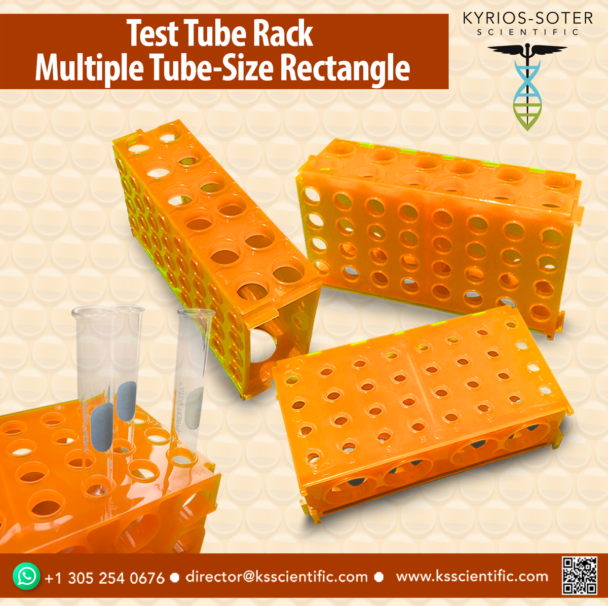 Test Tube Rack Multiple Tube Size Rectangle, interlocking. – Kyrios ...