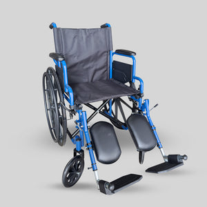 Medical Blue Streak Wheelchair with Flip Back Desk Arms Elevating Leg