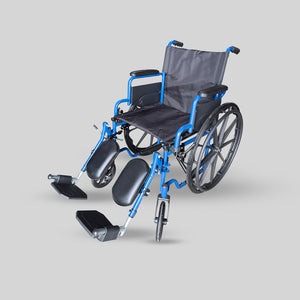 Medical Blue Streak Wheelchair with Flip Back Desk Arms Elevating Leg