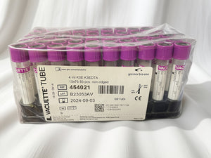 Greiner Bio-One VACUETTE 454021 4ml K3EDTA Lavender Top 13x75mm 50 Pack