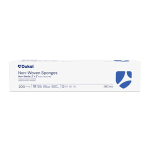 Nonsterile Nonwoven Sponges, #2102, 2" X 2", 4-Ply, 200 Count - Dukal