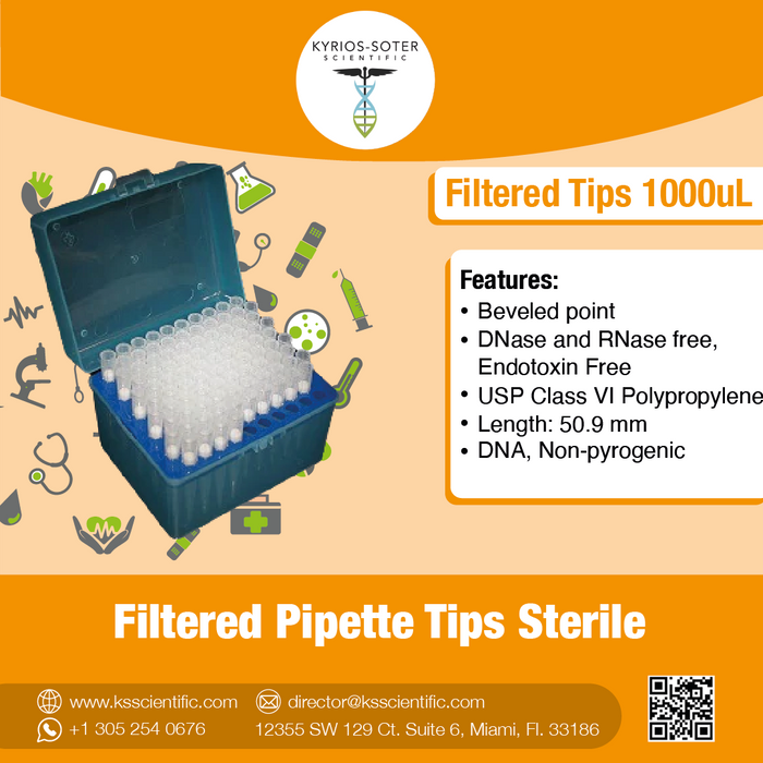 Filtered Pipette Tips Sterile, 10 boxes/pk, 1000 Tips