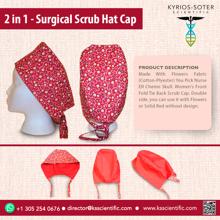 2 in 1 - Surgical Scrub Hat Cap