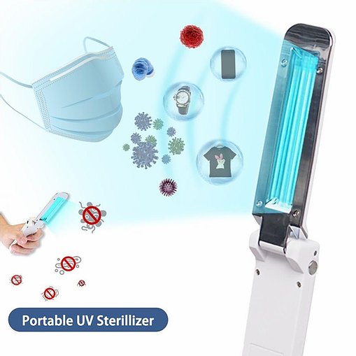 Portable & Fordable UV-C Sanitizing Light Wand with Auto safety shutoff