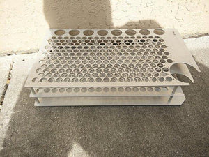 Aluminium Test Tube Rack with C space to hold - Kyrios Soter Scientific