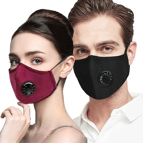 Reusable Fabric Mask included 1 KN95 Filter and Valve