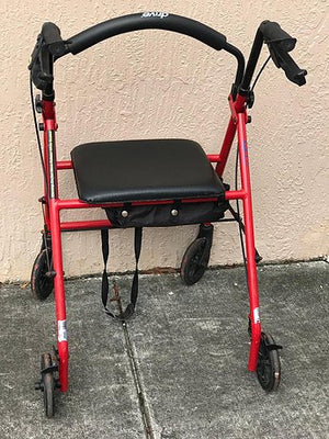 Used Walker with 6" Wheels Fold Up Removable Back Support - Kyrios Soter Scientific