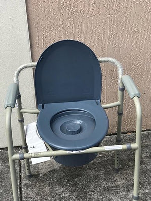 Equate Steel Foldable 3-in-1 Bedside Toilet Commode, Used-Blue - Kyrios Soter Scientific