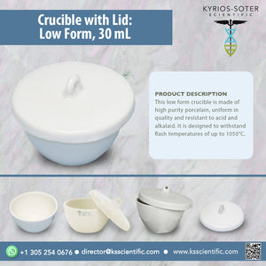 Crucible with Lid: Low Form, 30 mL