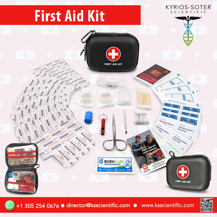 Mini First Aid Kit, 100 pcs., Water-resistant Hard Shell