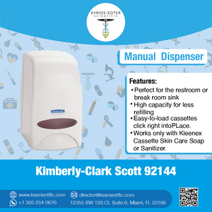 Manual  Skin Care Soap or Sanitizer Dispenser, 1000mL, White