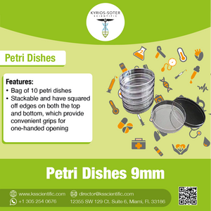 Petri Dishes:  1 bag of 10 dishes of  9 mm
