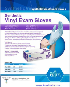Blue Synthetic Vinyl Exam Gloves Latex-FREE - Kyrios Soter Scientific