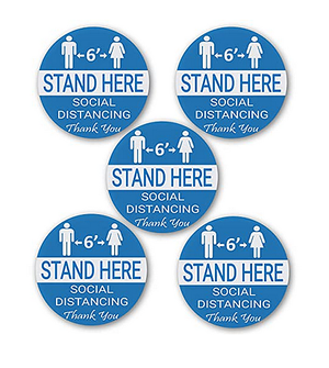 Social Distancing Wait Here Stand Here Keep 6ft - Pack of 5 for $15 - Kyrios Soter Scientific