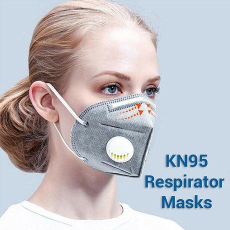 KN95 Grey Mask with Valve and filter